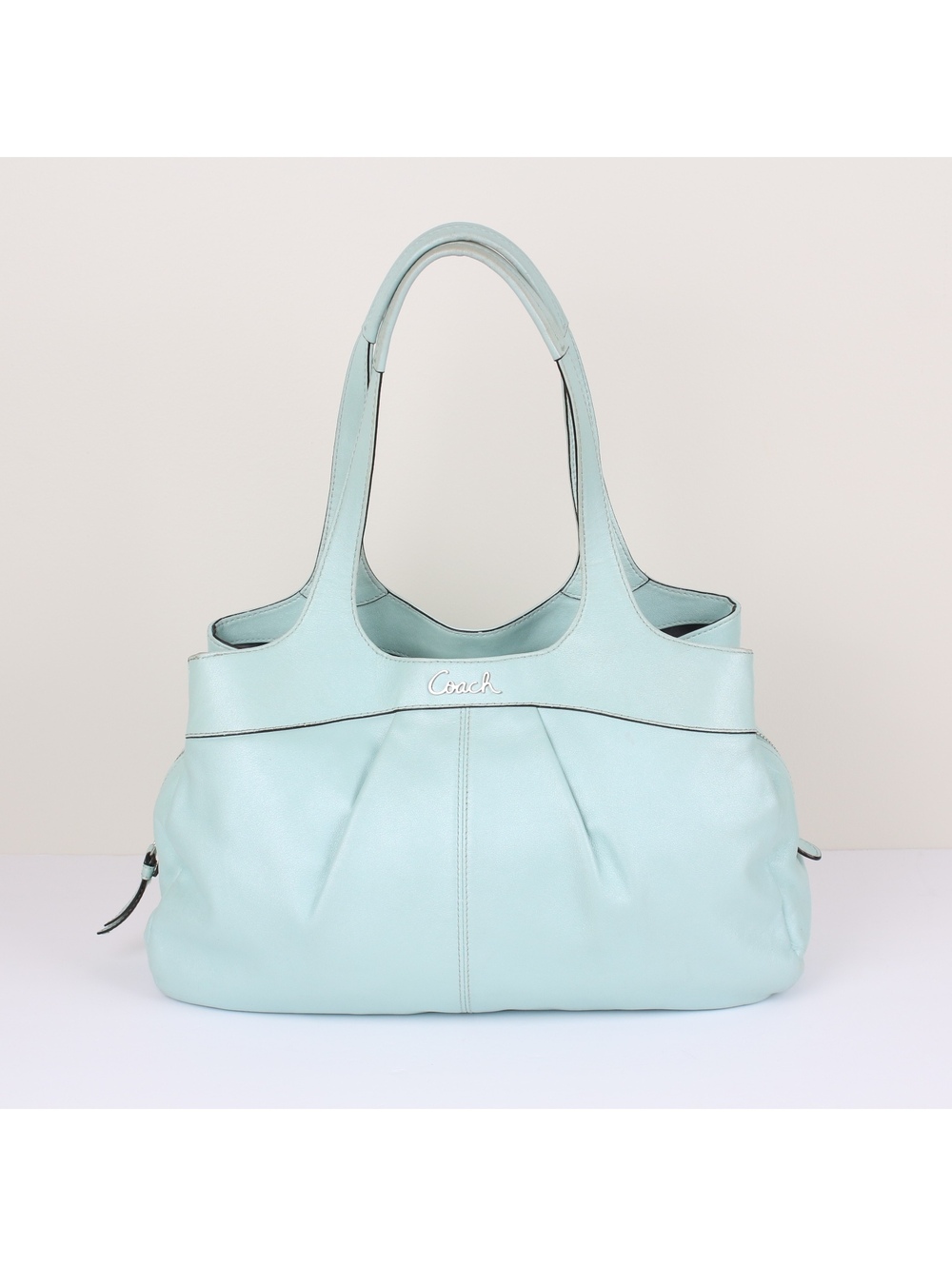 Coach Lexi Pastel Blue Smooth Leather Tote Carryall Satchel F18829